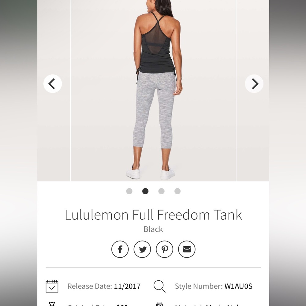 Lululemon full freedom tank black Sz 2 - Picture 6 of 7